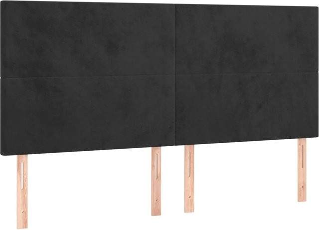 vidaXL LED Kopfteil aus Samt in Schwarz mit USB-Ladeport und integrierter Beleuchtung, B/H: 160 x 118 cm - Bild 1