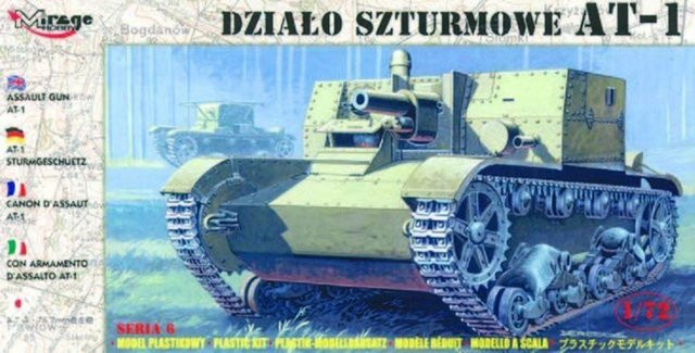Mirage Hobby AT-1 Sturmgeschütz mit Inneneinrichtung, 1:72, Kunststoff, Grün - Bild 1