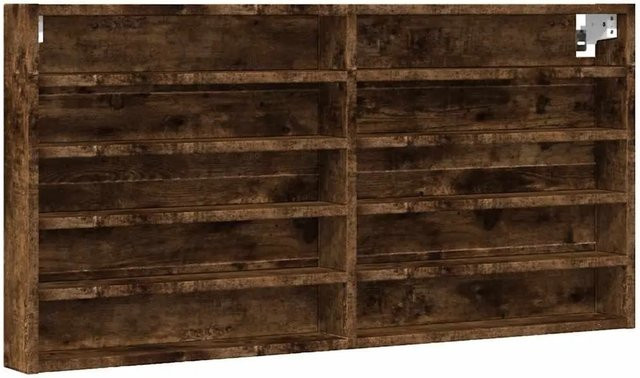 vidaXL Vitrinenschrank Räuchereiche mit Glastüren und Regalböden, Wandmontage, B/H/T: 100 x 50 x 8,5 cm - Bild 1
