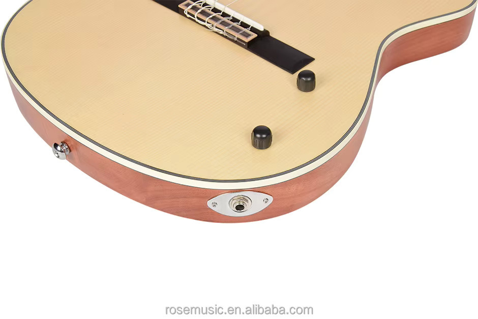 YOUYAN Silent-E-Gitarre 39 Zoll in Schwarz mit Fichtendecke und Palisander Korpus sowie Front-Tonabnehmer - Bild 2
