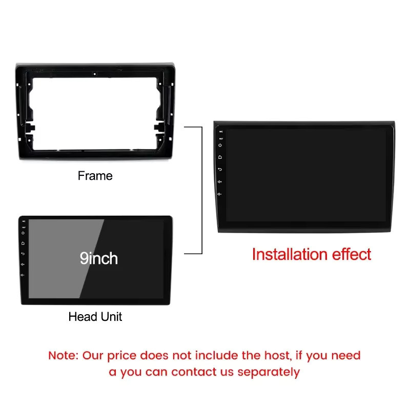 AUTOSHARK Autoradio Rahmen Kit für Fiat Bravo 2007-2012, 9 Zoll Android Stereo Dashboard Panel Blende mit Netz- und Kabel-Adapter sowie Canbus, Schwarz - Bild 3