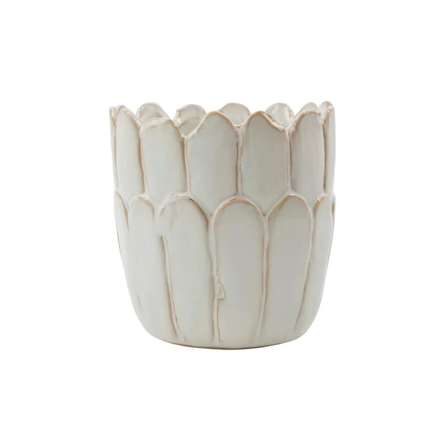 House Doctor Blumentopf Ezra aus Keramik in Off-White, Durchmesser: 14 cm, Höhe: 15 cm - Bild 1