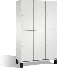 C+P Doppelstockspind Cambio auf Füßen mit 6 Fächern, Farbe Lichtgrau, H: 198,0 cm, B: 120,0 cm, T: 52,5 cm - Bild 1
