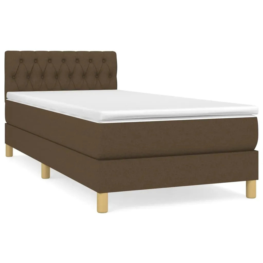 vidaXL Boxspringbett mit Matratze Dunkelbraun B/T/H: 80 x 200 x 88 cm - Bild 2
