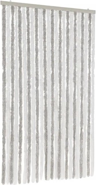 vidaXL Fliegenvorhang aus Chenille in Hellgrau und Weiß, gestreift, B: 100 cm, H: 230 cm - Bild 1