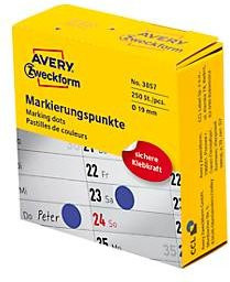 Avery Zweckform Markierungspunkte in Blau, Durchmesser: 19 mm - Bild 1