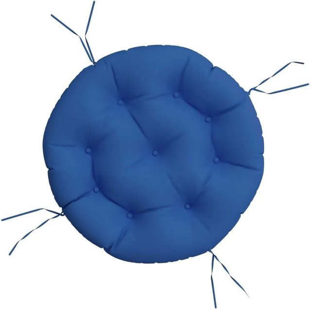 vidaXL Rundes Kissen Blau aus Oxford-Gewebe, Durchmesser: 60 cm, Höhe: 11 cm - Bild 1