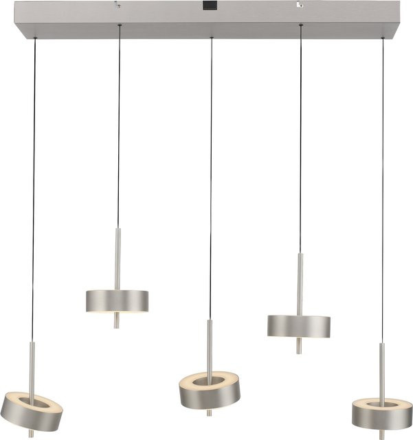 Paul Neuhaus Q-Rotate LED Pendelleuchte 5-flammig in Silber und Grau aus Aluminium mit Fernbedienung und Dimmfunktion - Bild 1