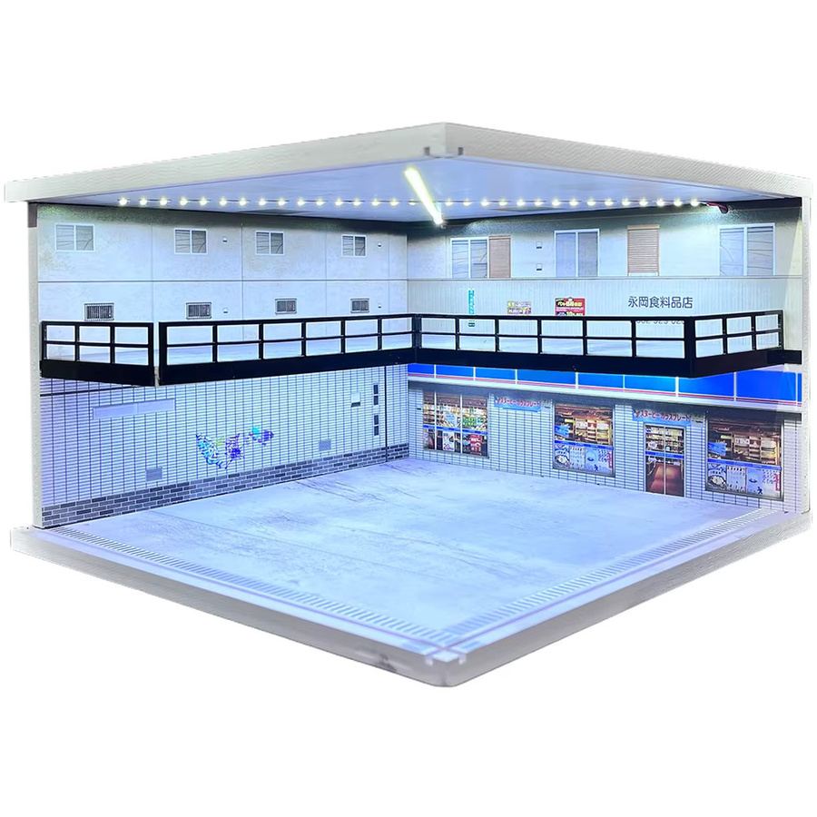 meiduoxing Car Garage Diorama, LED Lighted Parking Lot Display, Hot Wheels & Matchbox Collection - Bild 2