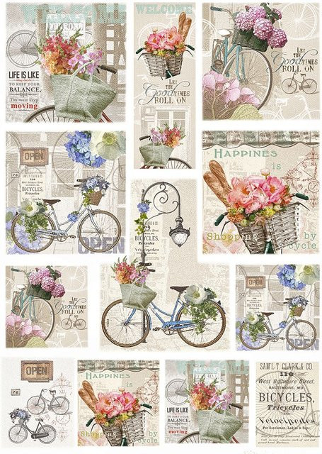 Motiv-Strohseide Bicycle in Multicolor - Bild 1