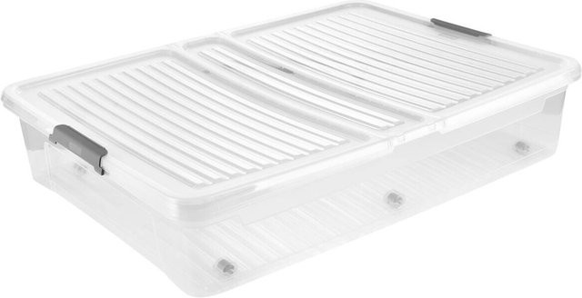Keeeper Haushaltshelfer unter dem Bett mit Rollen, transparent, B/H/T: 58 x 16 x 53 cm - Bild 1