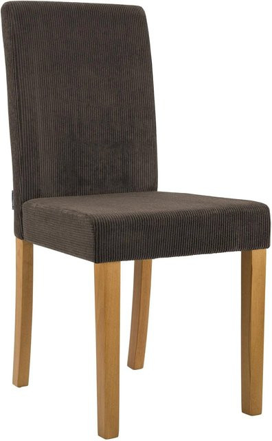 DELUKE Esszimmerstuhl DALAN in Cord Braun mit Kautschukholz, B/T/H: 41 x 47 x 91 cm - Bild 1