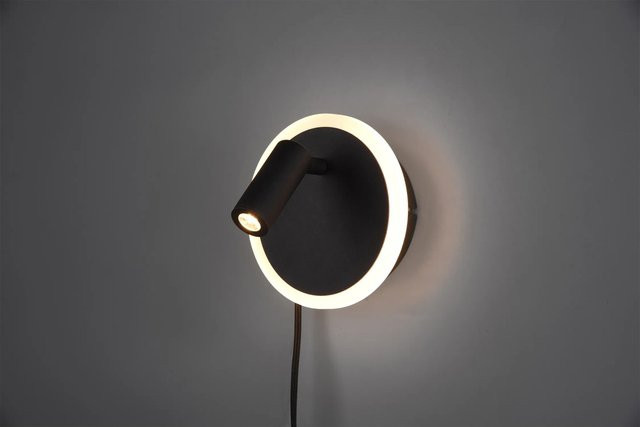 Trio LED-Wandleuchte Jordan Schwarz Matt aus Metall mit Up-Down-Licht und Fernbedienung, B/T/H: 15 x 15 x 7 cm - Bild 1