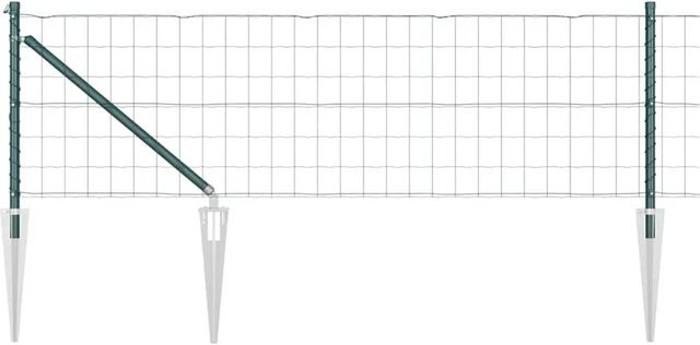 vidaXL Zaun mit Pfosten aus Stahl und PVC in Grün, B: 0,4 m, L: 10 m - Bild 1