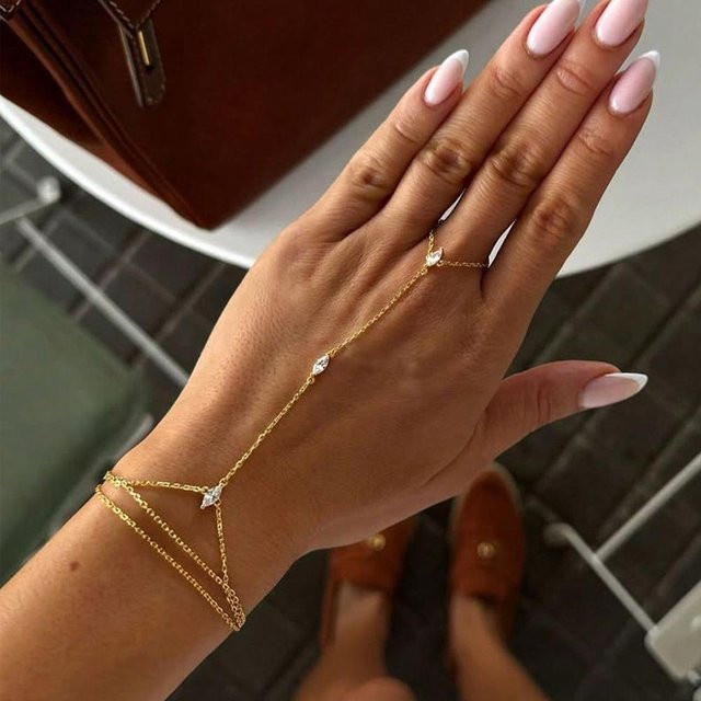 Jewelry And Kimono Accessories YULIN-004 Ring Armband Set, Zirkonia, Gold, Damen - Bild 1