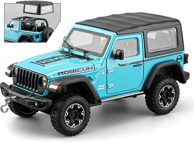 Jeep Wrangler Rubicon Automodell, 1:24, blau, mit Ton und Licht, ab 14 Jahren - Bild 1