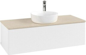 V&B Waschtischunterschrank Antao mit Frontstruktur in Weiß, B/T/H: 120 x 50 x 50 cm - Bild 1