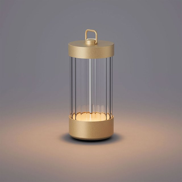 ELLE Decoration Marais LED-Akkuleuchte in Gold mit Glas und Dimmfunktion - Bild 1