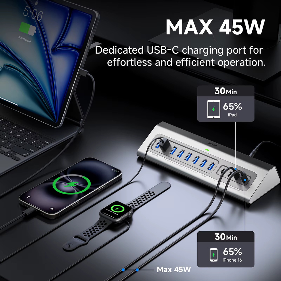 Gitfos 15-in-1 USB 3.2 Hub mit 10 Gbit/s und 7 USB-A 3.0 Anschlüssen für PC, Laptop und MacBook - Bild 3