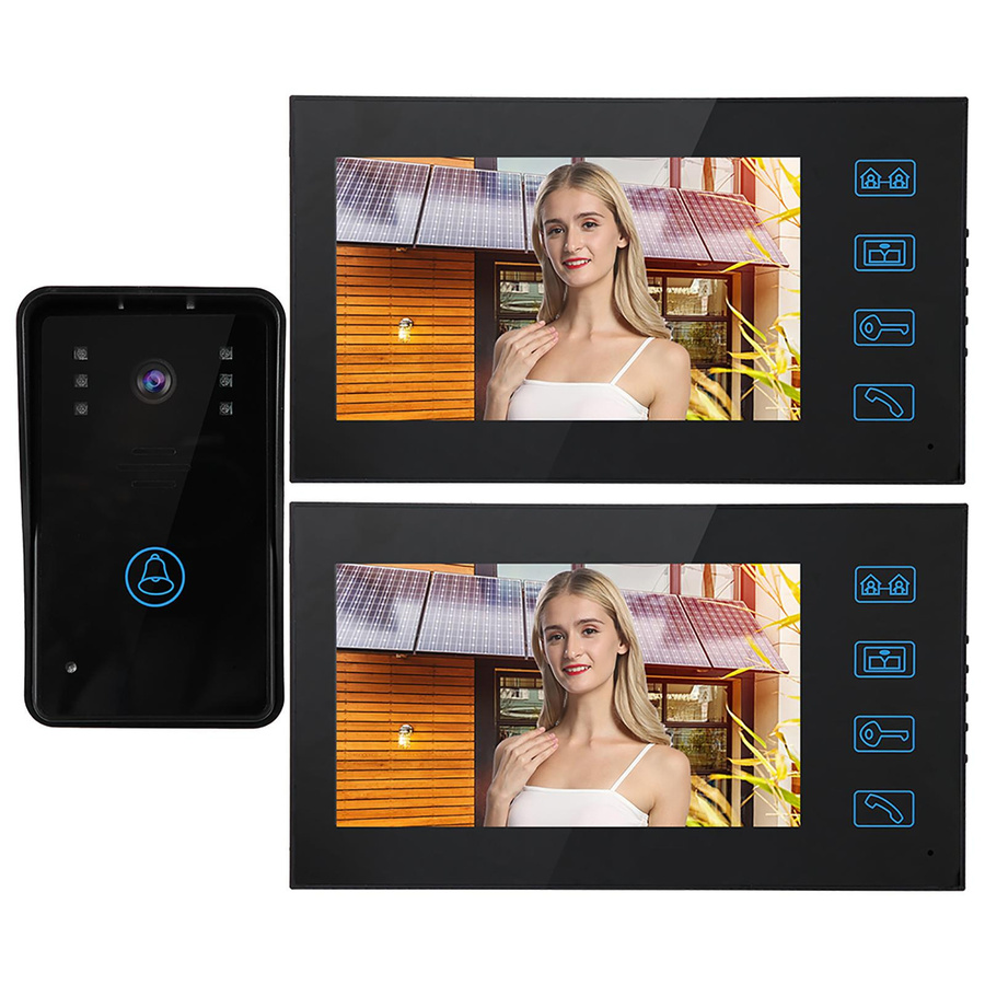 GoolRC Video-Türsprechanlage mit 2 Monitoren und 7 Zoll Touch-Display in Schwarz inklusive Nachtsicht und EU-Standard - Bild 4