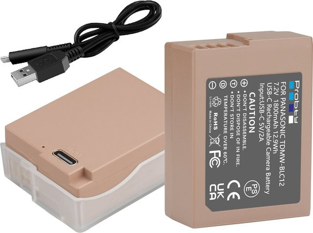 Panasonic DMW-BLC12 DMW-BLC12E Dekodierbatterie mit USB-C-Eingangsanschluss für Lumix DMC-FZ200 DMC-FZ1000 DMC-G5 G6 G7 GX8 DMC-G8 - Bild 1