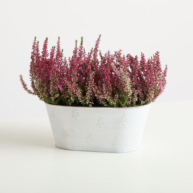 Ovales Zinkgefäß von BLUME2000 in Weiß für florale Dekoration, Breite: 26 cm - Bild 1