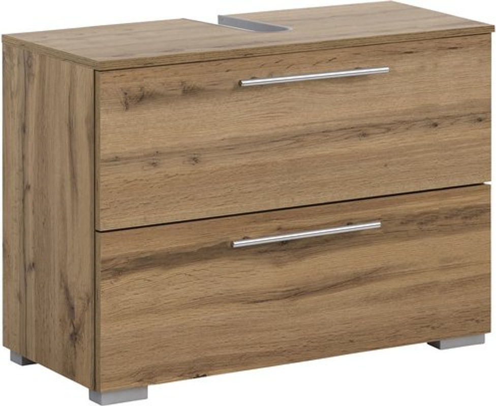 Waschbeckenunterschrank Carlos von SCHILDMEYER in Eiche Landhaus Nachbildung, B/H/T: 80,2 x 59,1 x 35 cm - Bild 4