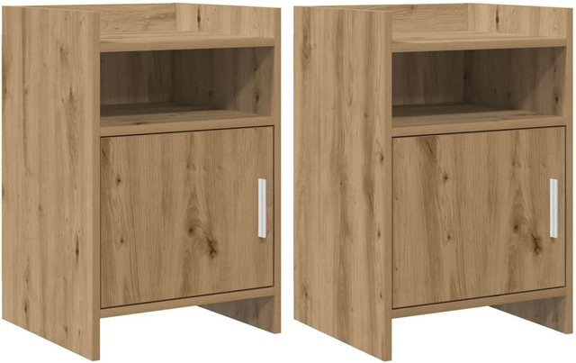 vidaXL Nachttische 2er Set Artisan-Eiche Braun aus Holzwerkstoff B/T/H: 40 x 36 x 60 cm - Bild 1