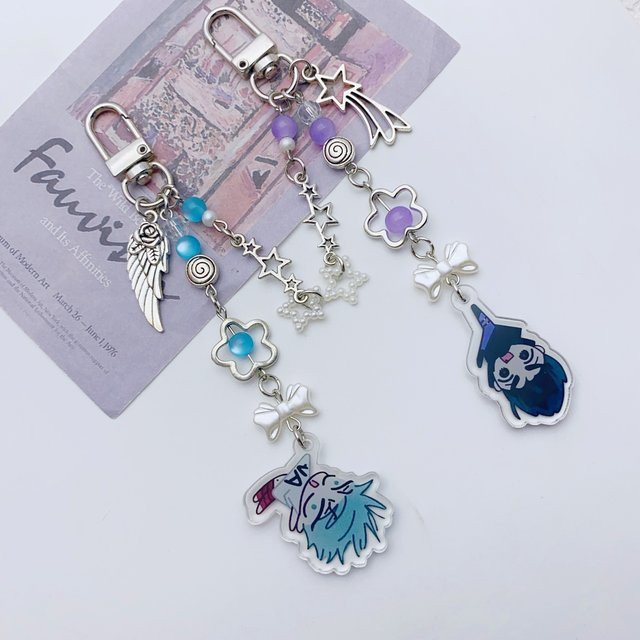 YiYuYiHua Schlüsselanhänger, Herz Schleife, Perle, Silber, Unisex - Bild 1