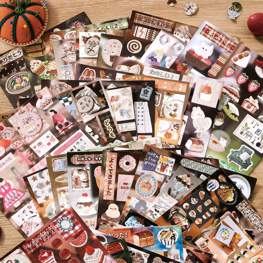 Mr. Paper Japanische Stickerei Aufkleber für DIY Scrapbooking und Dekoration, 30 Blatt, Multicolour - Bild 2