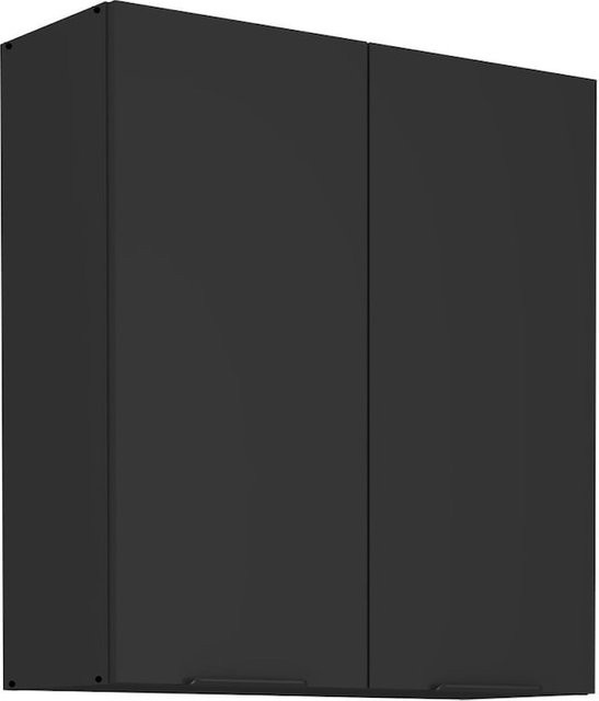Küchen Hängeschrank SIENA Schwarz mit Einlegböden, Höhe: 90 cm, Breite: 80 cm - Bild 1