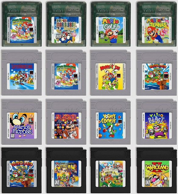 Bandai Retro Spielkassette für GBC mit Mario Serie Land 1 2 Yoshi Deluxe Golf Tennis - Bild 1