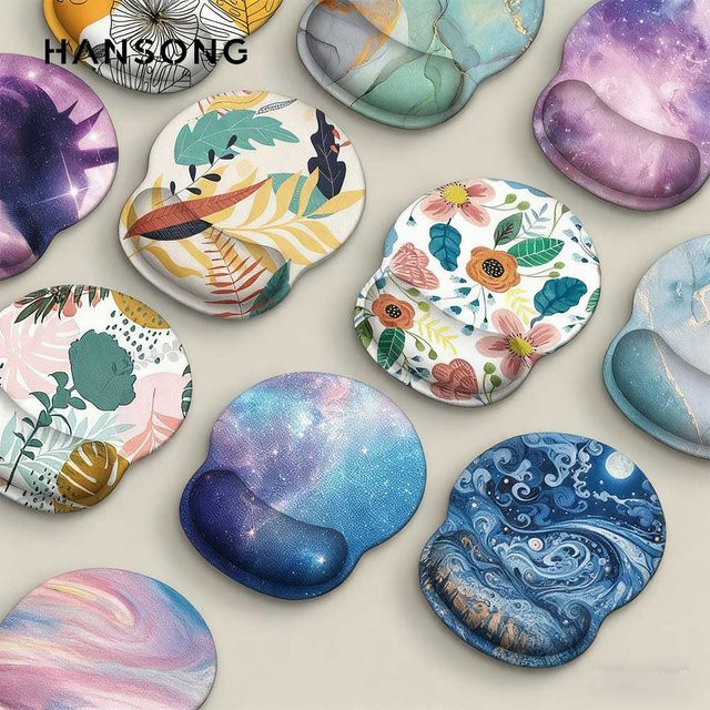 Ergonomisches Hansong Mauspad mit Blumen-Design und Handgelenkstütze in Multicolour - Bild 1