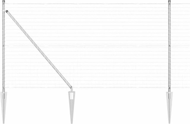 vidaXL Zaun mit Pfosten aus verzinktem Stahl in Silber, B/H: 10 x 1 m - Bild 1