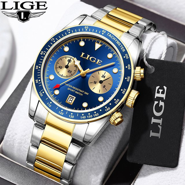 LIGE Chronograph, Quarz, Edelstahl, Herren - Bild 1