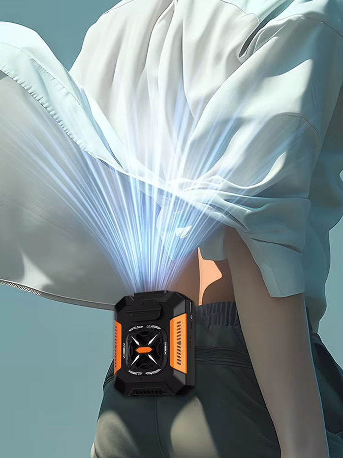 Bcomfy Mini-Halsventilator und Taillenventilator mit 5000mAh Akku, tragbarer Luftkühler mit Taschenlampe und Powerbank Funktion, 3-Gang-Windstärke, Farben: Grün oder Schwarz - Bild 7