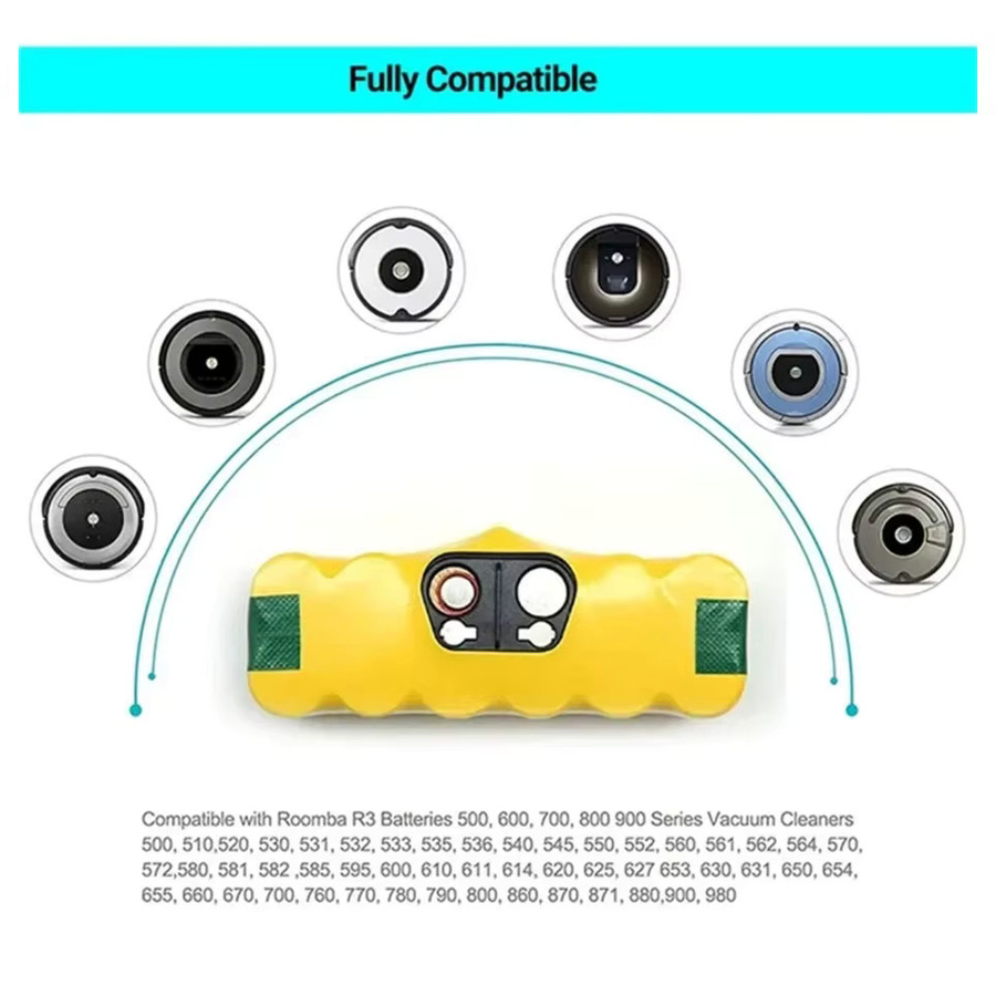 iRobot Roomba Ersatzakku 14,4V mit 12800mAh für die 500, 600, 700, 800 und 900 Serie sowie für die Modelle 580, 620, 650, 770 und 780 - Bild 2
