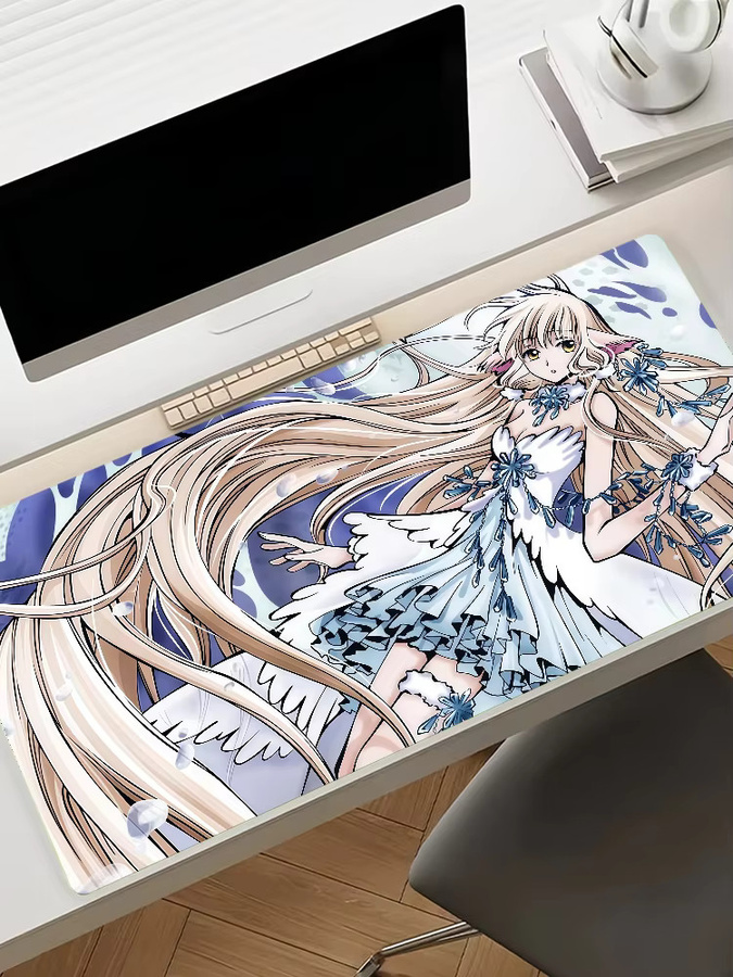 Chobits Chii Anime XXL Gaming Mauspad in Multicolour, rutschfeste Schreibtischunterlage aus Gummi für PC und Laptop - Bild 6