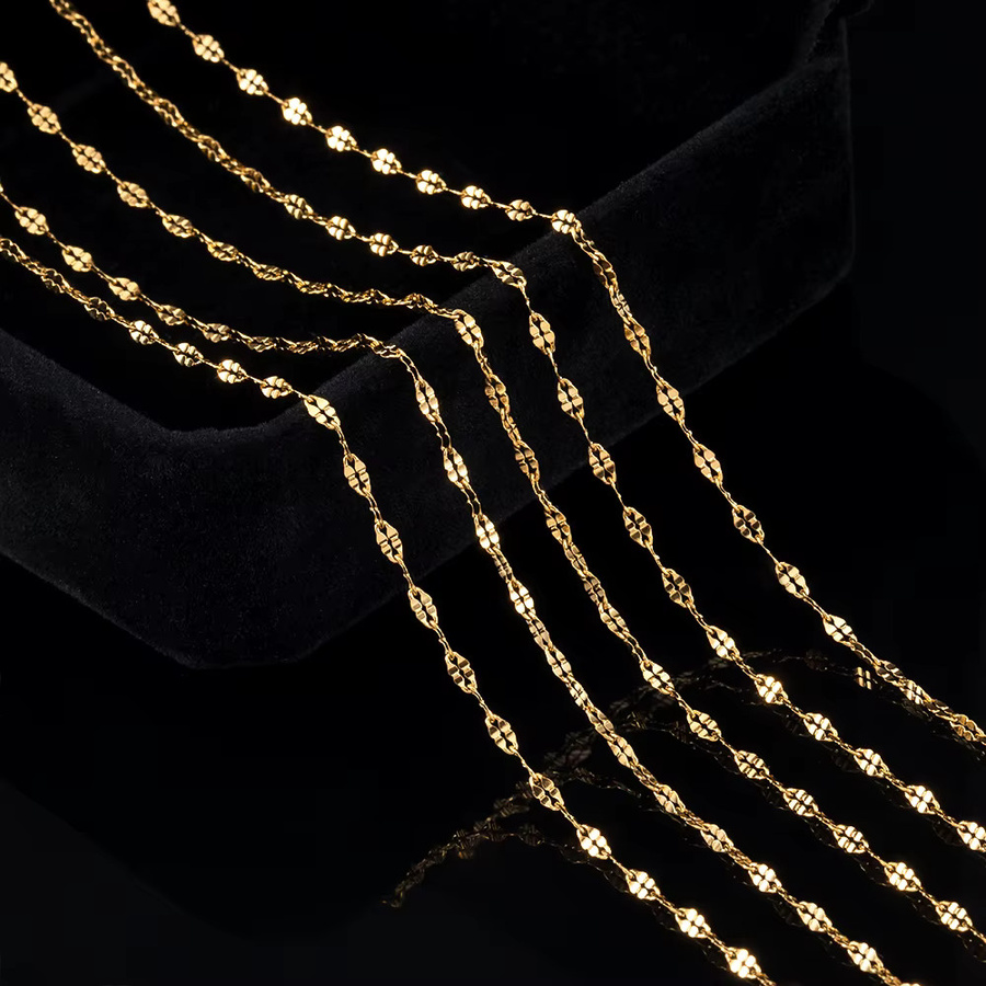 MINGXUAN Kette, Edelstahl, Gold, Unisex, 2 Meter - Bild 4