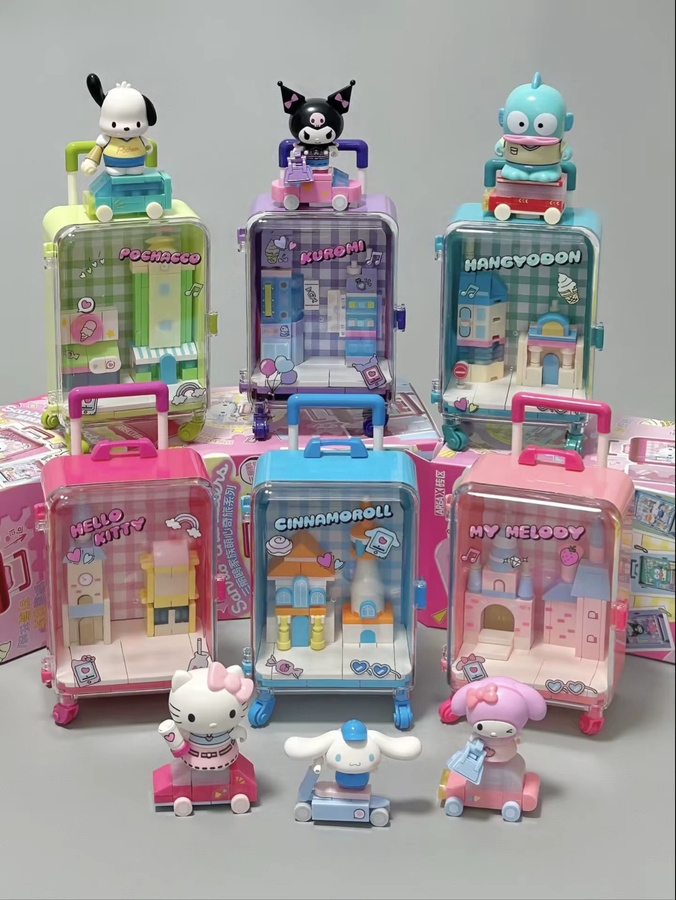 AREAX Sanrio Bausteine Koffer Überraschungsbox, Kuromi, My Melody, Cinnamoroll, Bauspielzeug - Bild 2