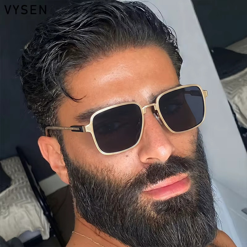 VYSEN Sonnenbrille, quadratisch, Metall, Vollrand, Gold, Herren - Bild 3