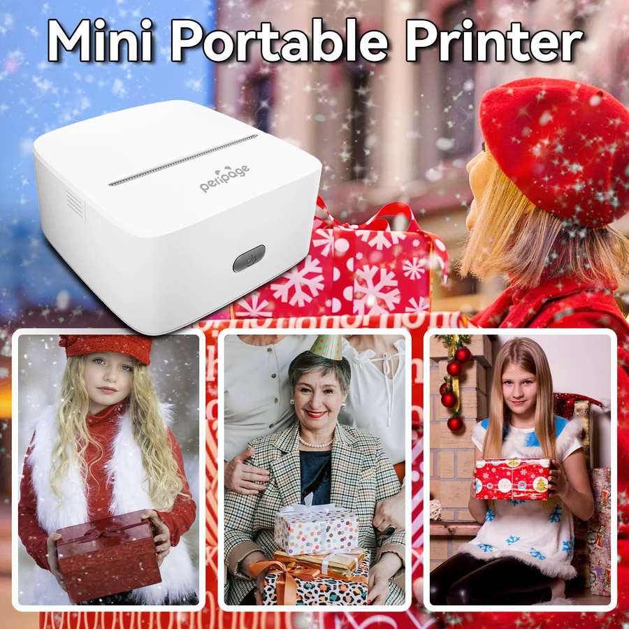 PeriPage Mini-Thermo-Aufkleberdrucker in Weiß für Fotos und Notizen, kompatibel mit iOS und Android - Bild 2