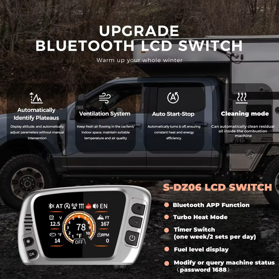 Sunster TB10 Ultra-Leise Diesel-Standheizung mit Bluetooth-App-Steuerung, 8KW, 12V/220V, Belüftungsmodus - Bild 2