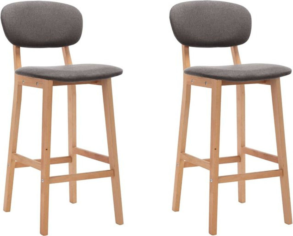 2er Set Barhocker Vidaxl in Grau aus Stoff und Buche im skandinavischen Design - Bild 1
