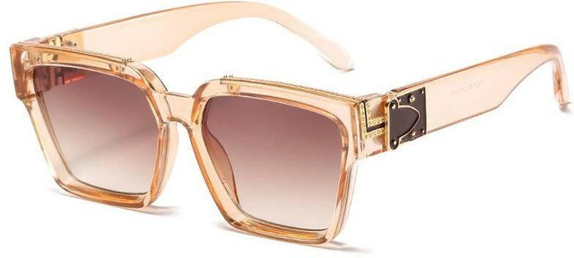 Sonnenbrille Rechteck, Square, Vollrand, Kunststoff, Beige, Unisex - Bild 1