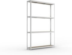 Meta Speed Rack Weitspannregal verzinkt in Silber mit 4 Fachebenen und Spanplatten, B/H/T: 297 x 200 x 40 cm - Bild 1