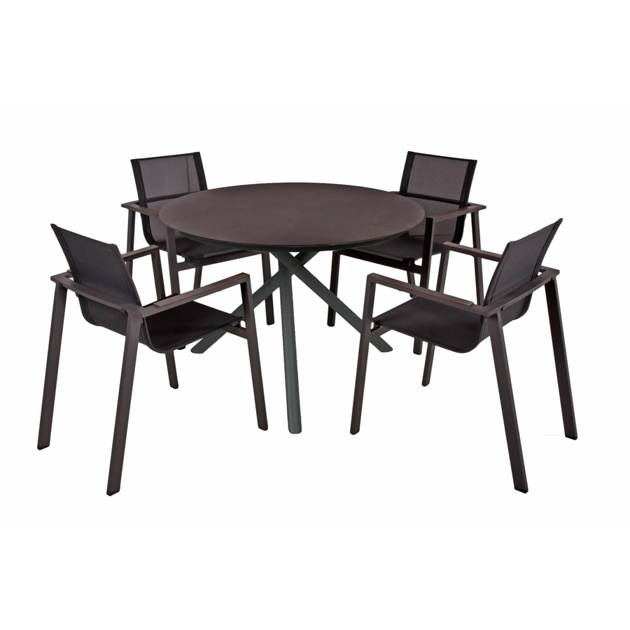 Garden Pleasure Gartenmöbel-Set Sophia 5-teilig Anthrazit aus Aluminium und Kunststoff, Tischgruppe B/T/H: 110 x 110 x 75 cm mit 4 Stühlen - Bild 3