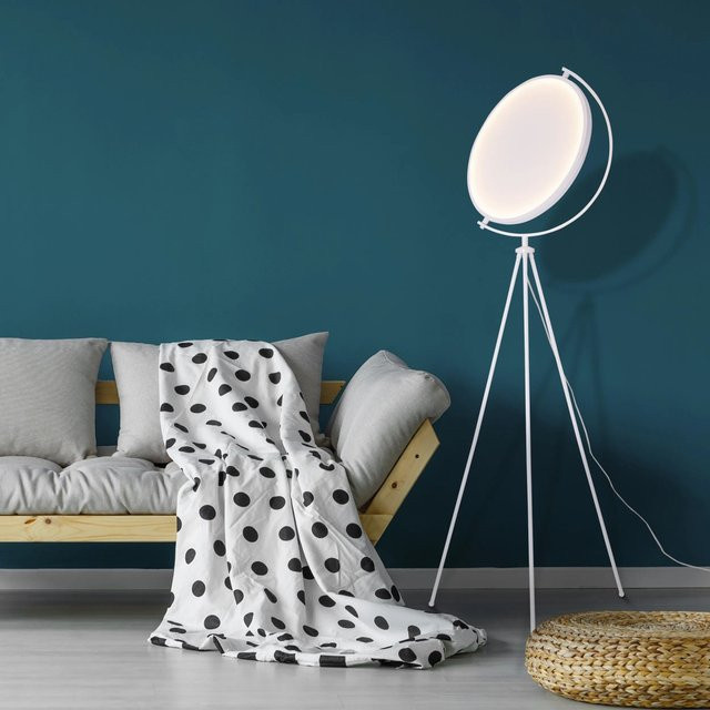 Näve Textil-Stehleuchte Munega in Weiss mit Leuchtmittel, Höhe: 156 cm, Breite: 41 cm, Tiefe: 41 cm - Bild 2