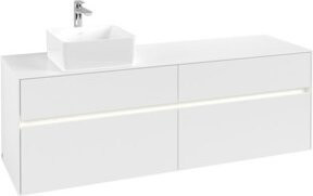 V&B Waschtischunterschrank Collaro in Weiß mit LED-Beleuchtung 12W, B/T/H: 160 x 54,8 x 50 cm - Bild 1