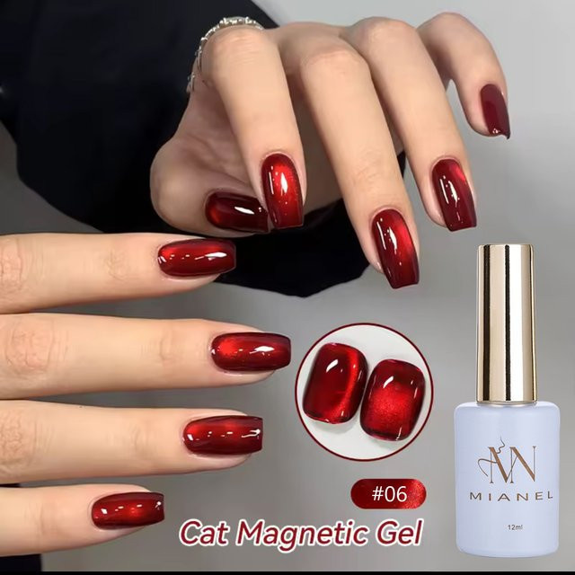 MIANEL NAIL Katzenaugen-Nagellack, Rot, 10 ml, Unisex - Bild 1